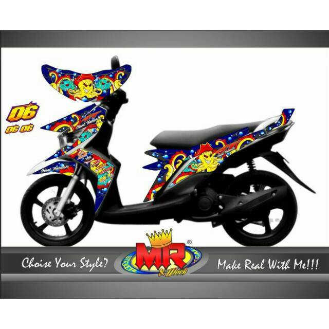 Decal Premium Mio Soul GT Stiker Sticker desain terkeren frozen kenblok 04 spec A