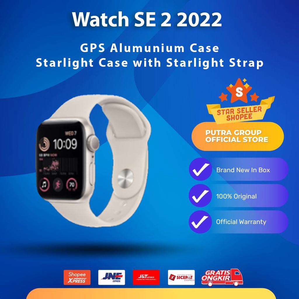 Watch SE 2 2022 44mm 40mm Starlight Alumunium Case with Starlight Strap GPS Only