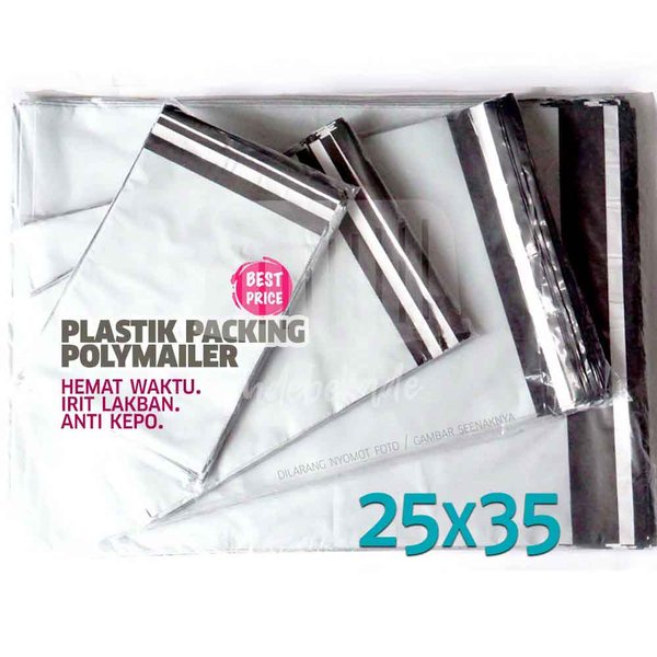 

Polymailer amplop polymailer plastik packing ukuran 25 x 35 putih keabuan dalam hitam murah lebih