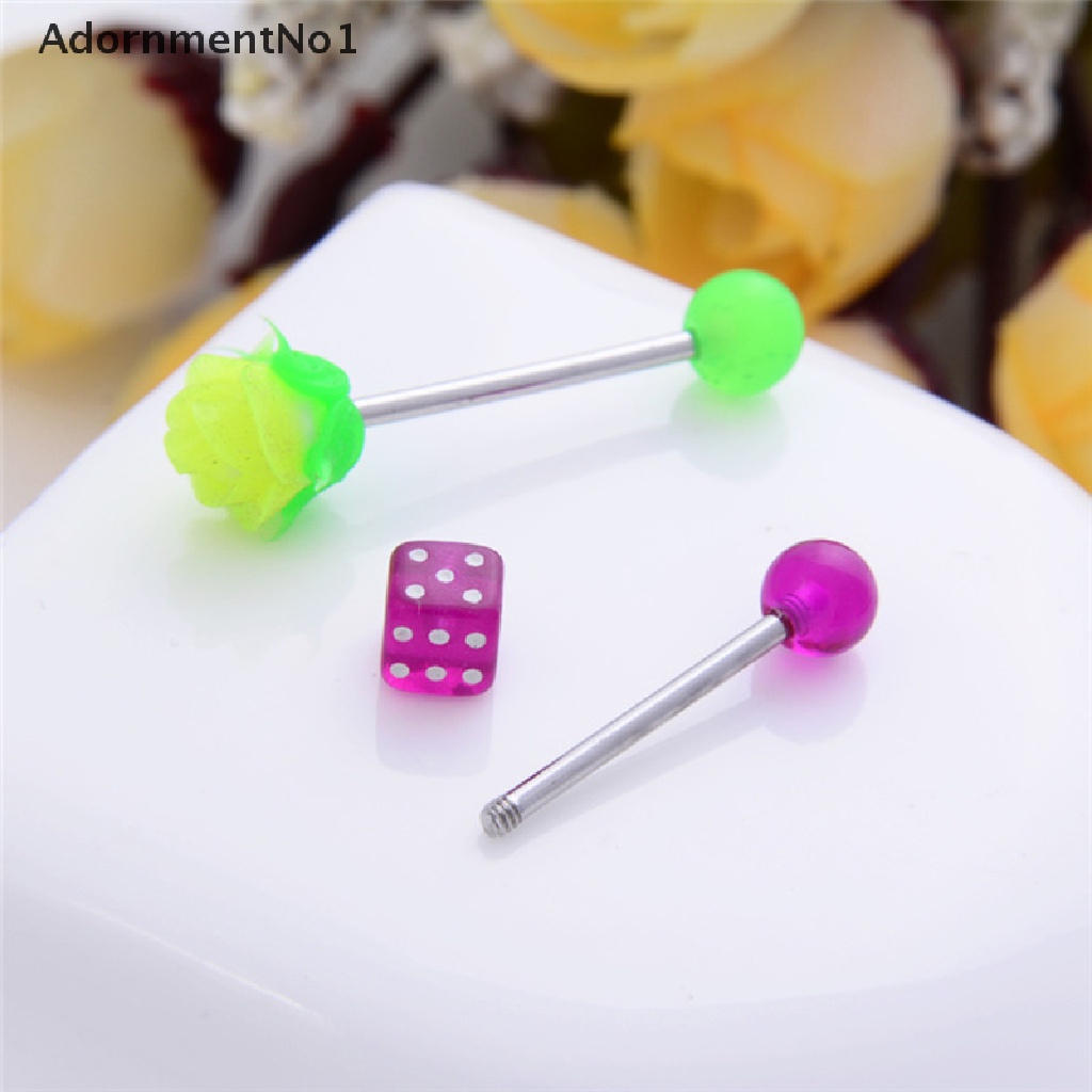 (AdornmentNo1) 16pcs / Set Anting Tindik Lidah / Tubuh Aneka Desain Untuk Wanita