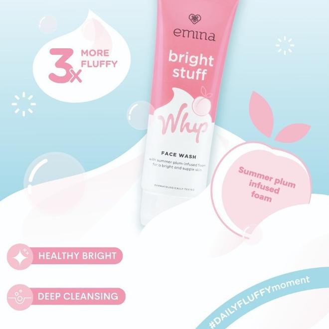 VYH EMINA Bright Stuff Facial Whip / Face Wash 50ml / 100ml✬ღ (Laris)