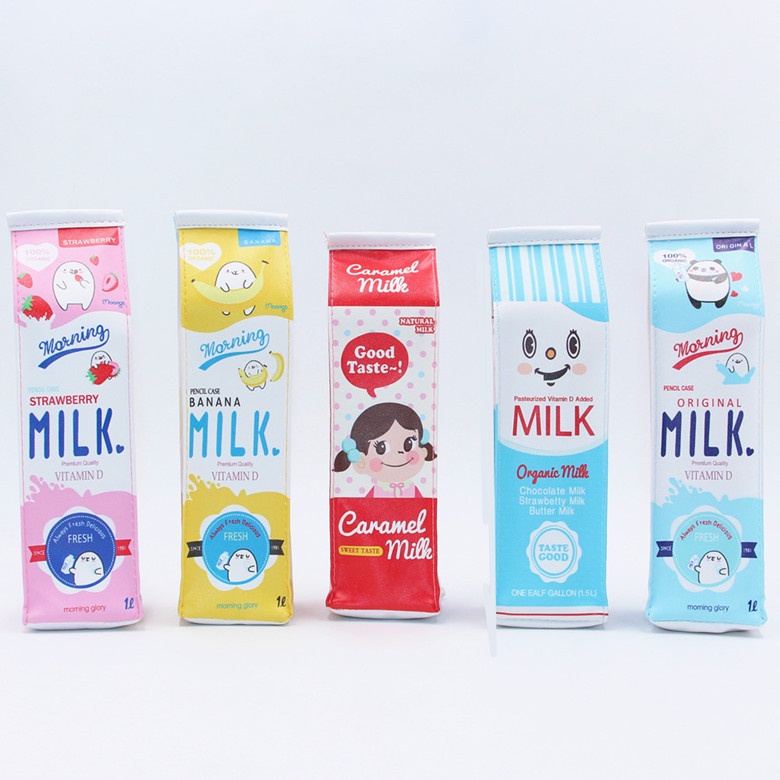 Tempat Pensil Lucu Motif Kotak Susu Kotak Pensil