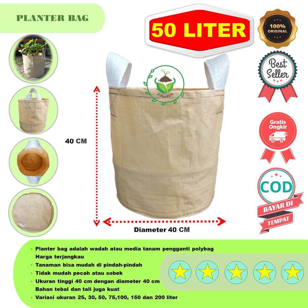 Planter Bag 50 Liter Ukuran 40X40 Cm