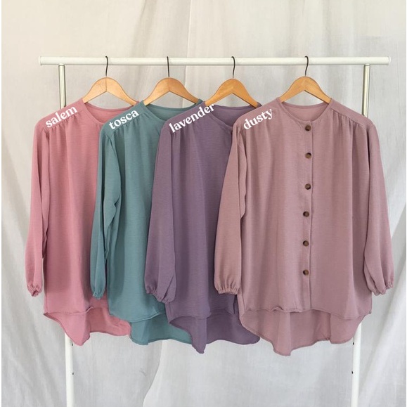 ESTELLE - BLOUSE WANITA POLOS BAHAN CRINKLE