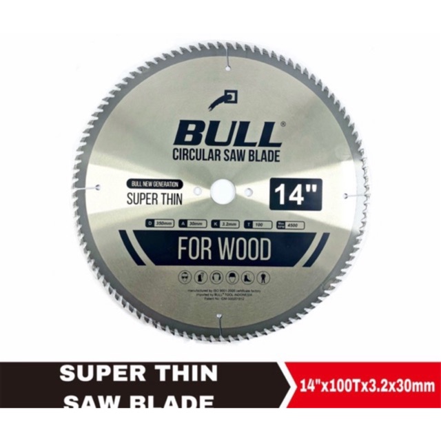 Bull circular saw blade super thin 14 inch 100 t