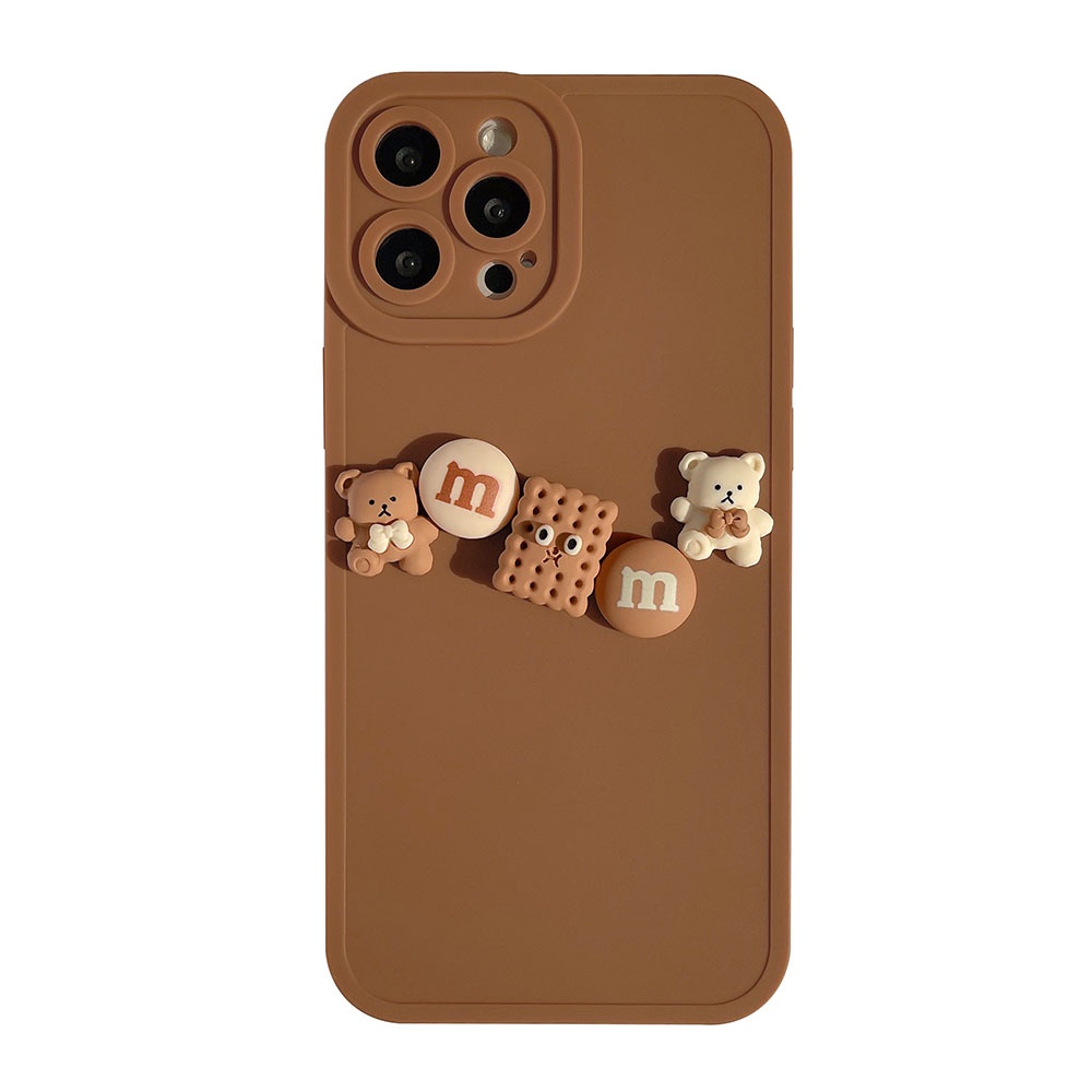 Soft Case Silikon Desain Cookie Bear 3D Untuk Iphone 13 12 Mini 11 Pro Max X Xs Xr 8 7 Plus Se