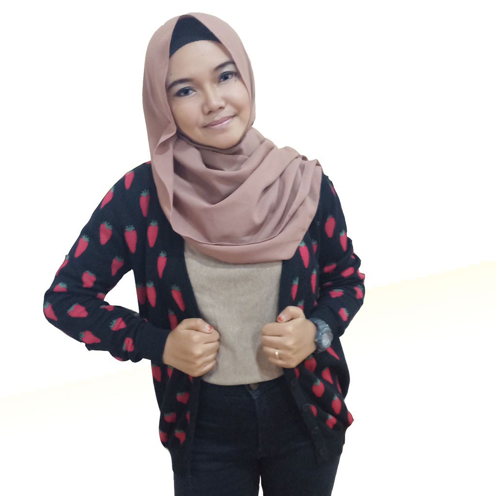 STRAWBERRY CARDIGAN/baju wanita rajut rajutan kancing terbaik termurah