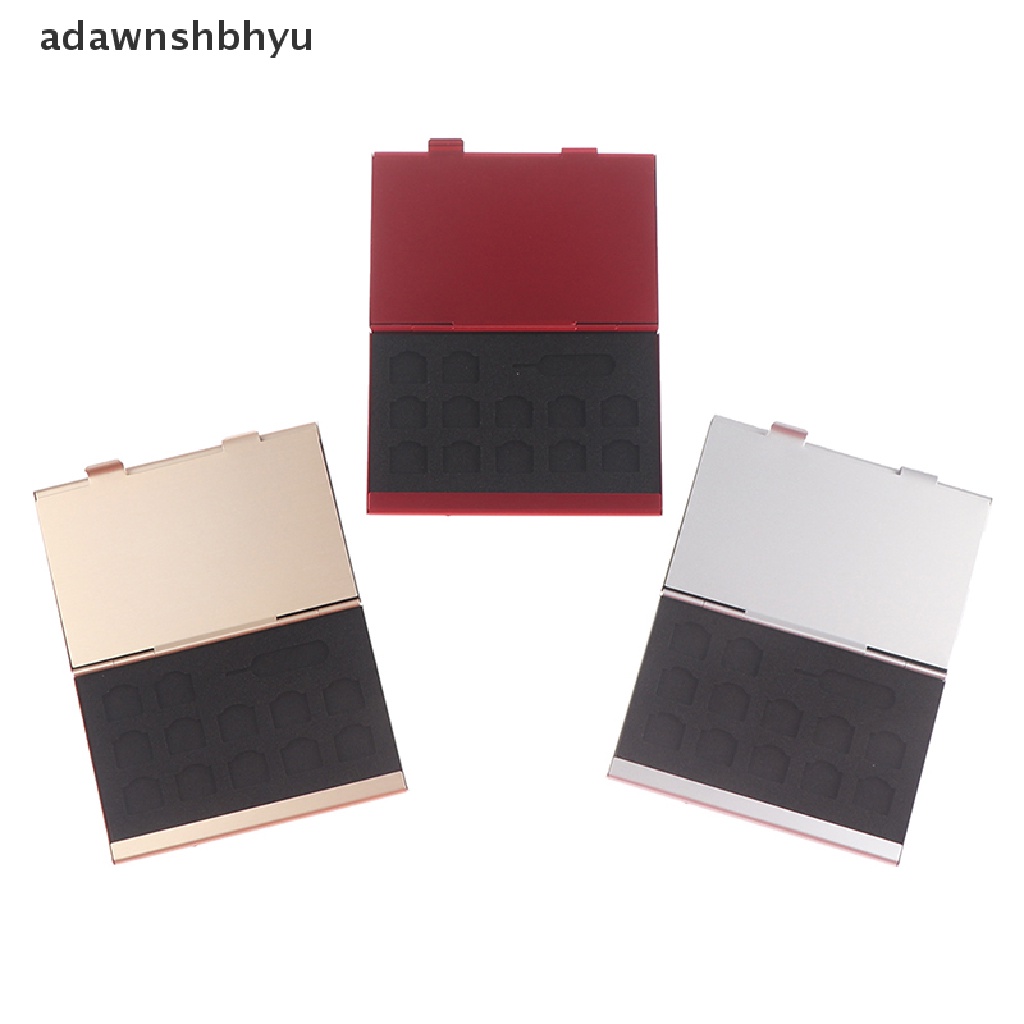 Adawnshbhyu Aluminium Card Box Phone Memory SIM Card Box Kotak Penyimpanan Paket Kartu