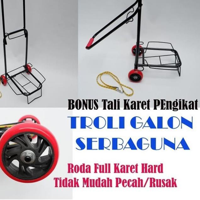 [Y11105] Troli lipat Kenmaster/Troli Galon Aqua Gas Belanja/troli besi mini/Troli serbaguna multifun