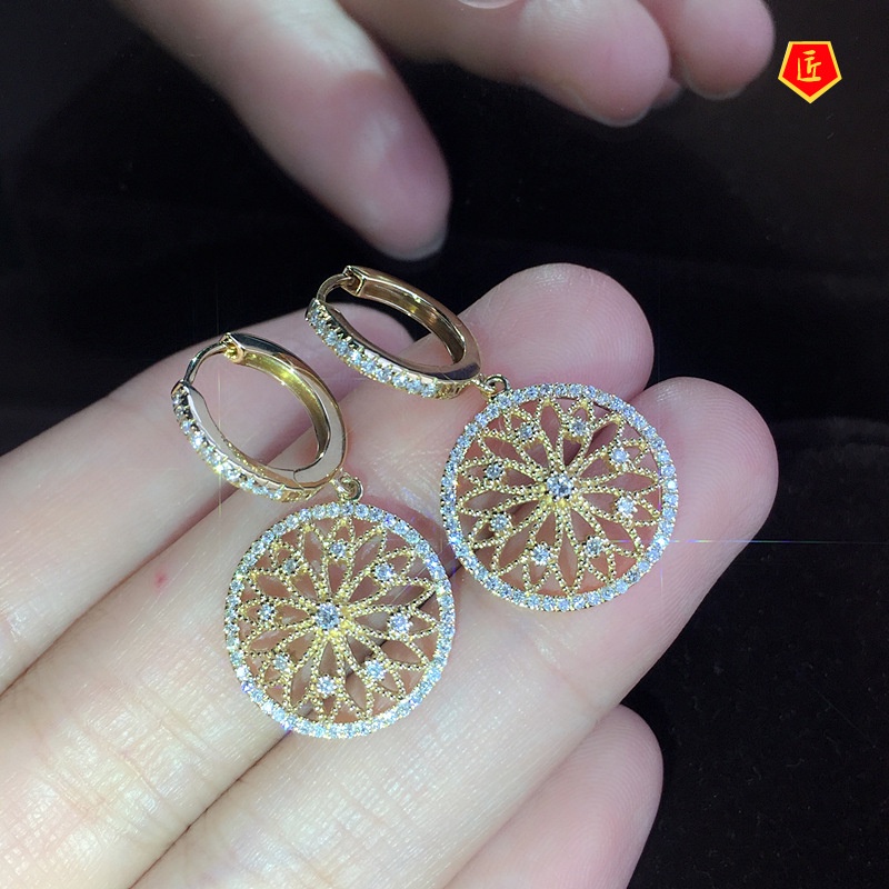 [Ready Stock]Retro Fashion Dreamcatcher round Hollow Earrings