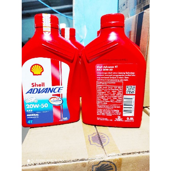 Oli shell advance ax3 4 tax 0.8 lt sae 20-50 100% original lebih kental dan tahan panas