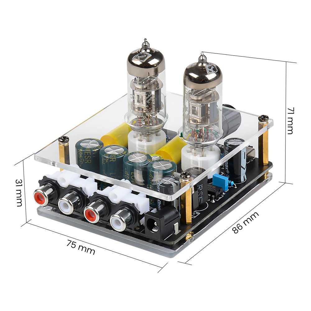 Preamplifier Mini HiFi Stereo Preamp 2x6J3 Tubes