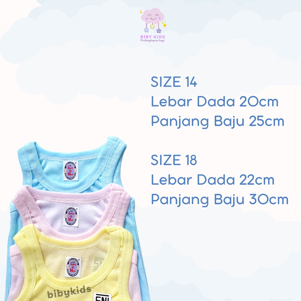 Singlet Bayi Warna Baju Bayi Kutung Baby Newborn Perlengkapan Bayi Lahir Dalaman Atasan Bayi Unisex