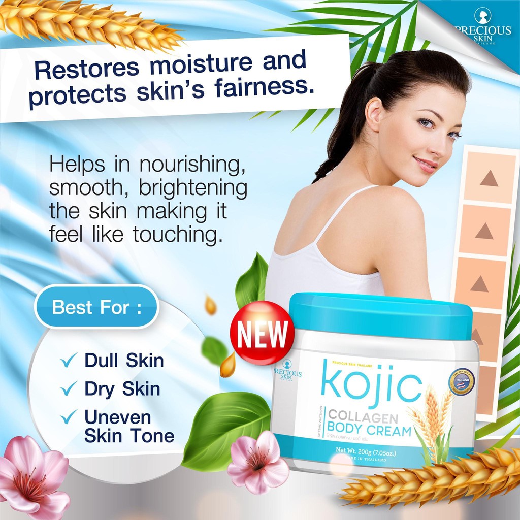 KOJIC COLLAGEN BODY CREAM BY PRECIOUS SKIN THAILAND