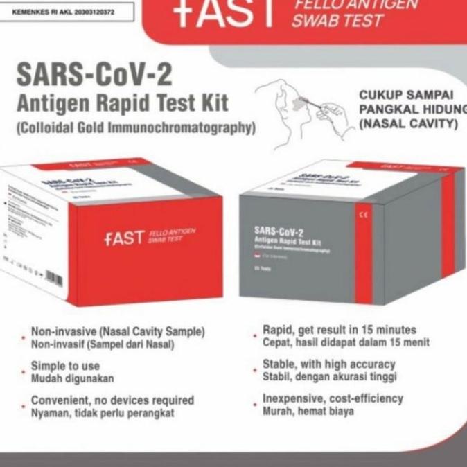 READY STOCK FAST FELLO ANTIGEN SWAB TEST (1 BOX ISI 25) SDFHG5646