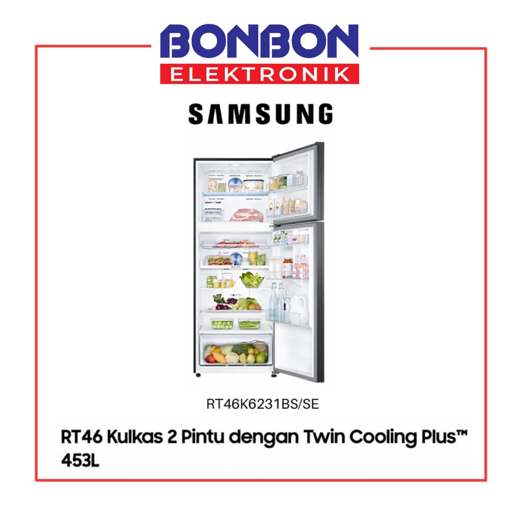 Samsung Kulkas 2 Pintu RT46K6231BS Twin Cooling Plus 453L RT46