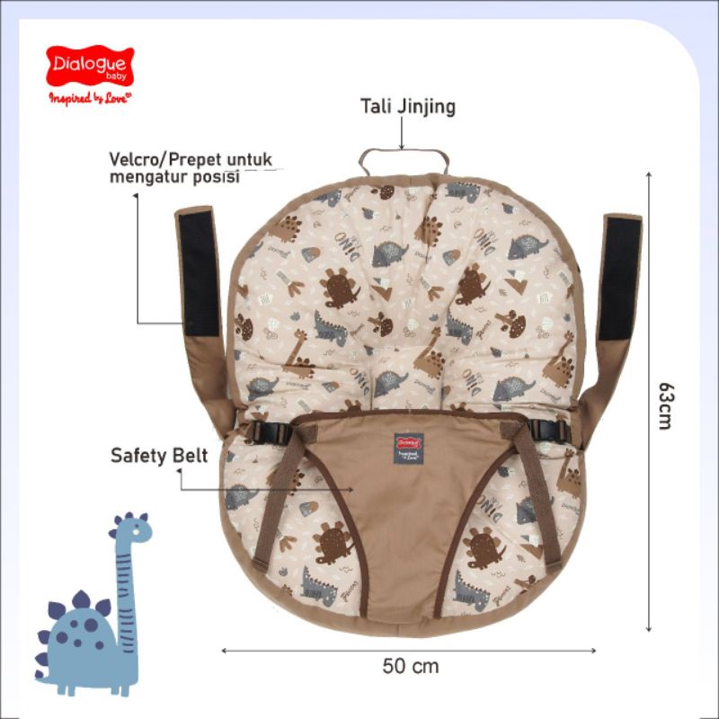 Dialogue sofa bayi 3in1 dino fun series DGK9223 / tempat tidur duduk bayi