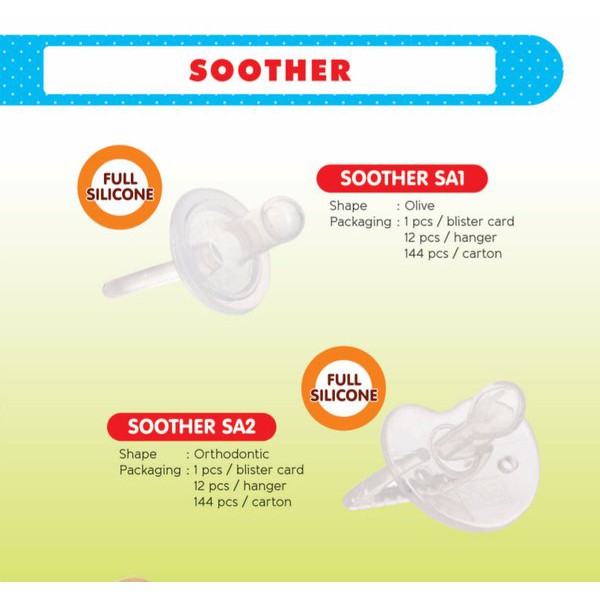 Dodo Soother Pacifier Empeng Empong Dot Bayi Silikon Gepeng Orthodontic SA2