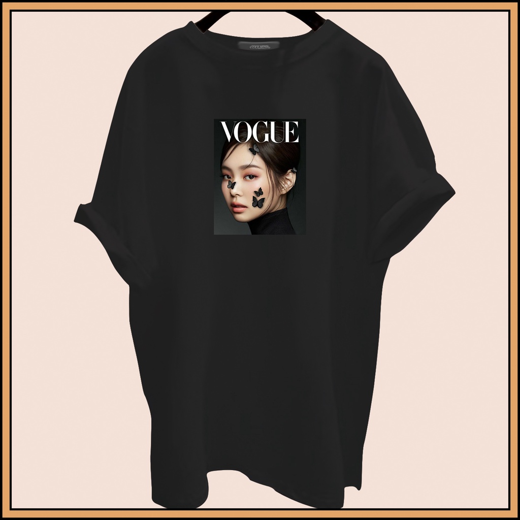 CALVIERO SHOP - BAJU KAOS ATASAN WANITA PRINT VOGUEE JENI LOGO GALAXY PRINT