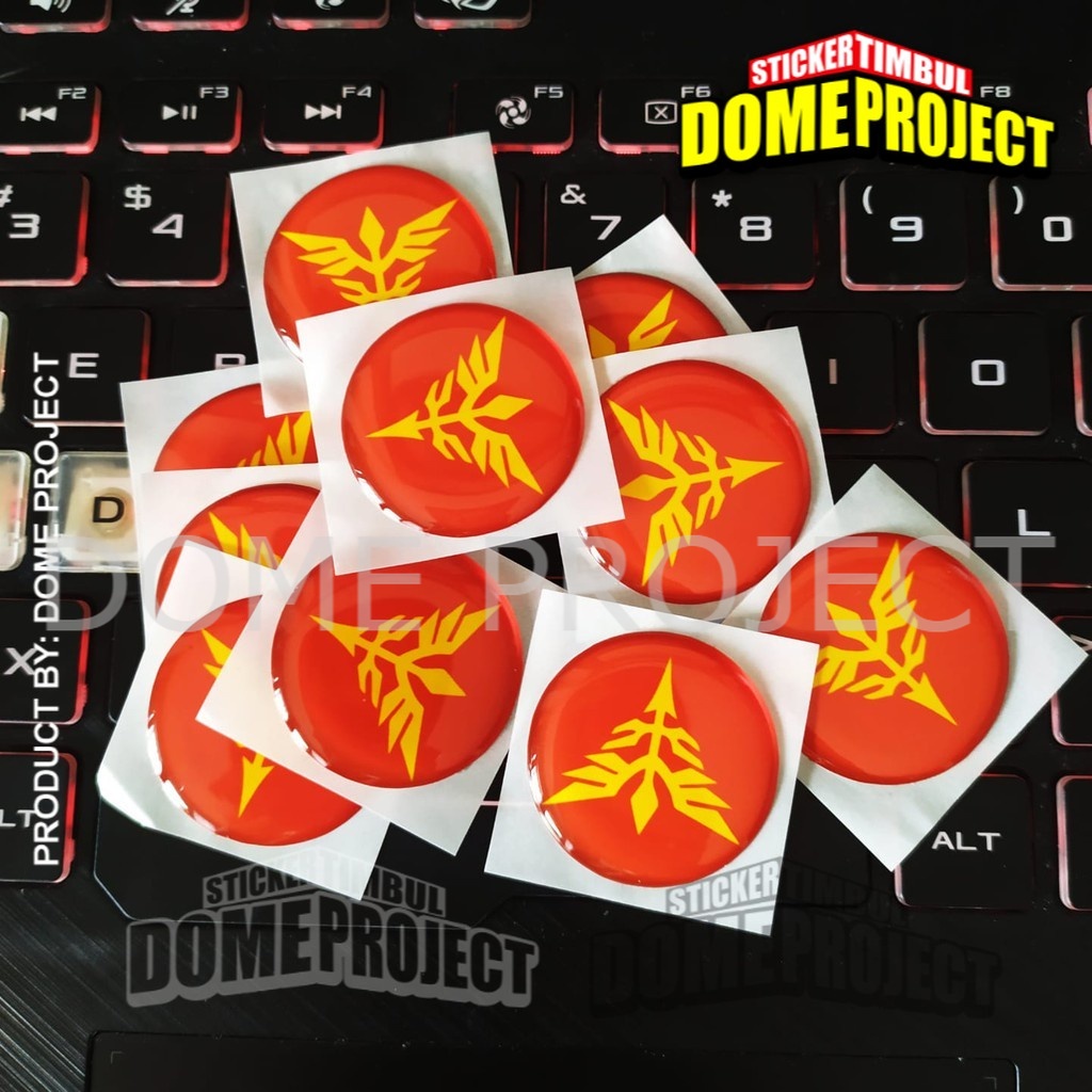 STIKER MOTOR EMBLEM 3D LOGO ANIME GUNDAM ZEON KALIPER REM AKSESORIS YAMAHA HONDA SUZUZI KAWASAKI AESTHETIC KEREN