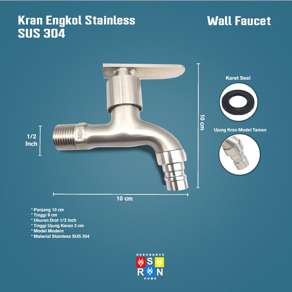 Keran Kran Engkol Bahan Stainless SUS 304 Resonance Home