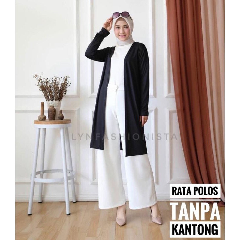 LYNFASHIONISTA-KARDIGAN WANITA PANJANG KAOS SPANDEK RAYON TEBAL ADEM MURAH/VIVIAN