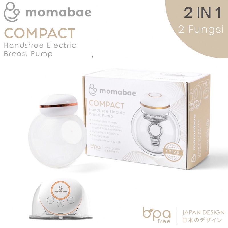 momabae     compact     2 in 1 handsfree breast pump   pompa asi elektrik   breast pump electric   p