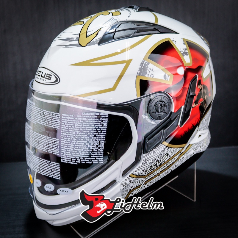 ZEUS HELM ZS613C AJ20 MODULAR | WHITE RED | ZS613 C MUZZLE SNI