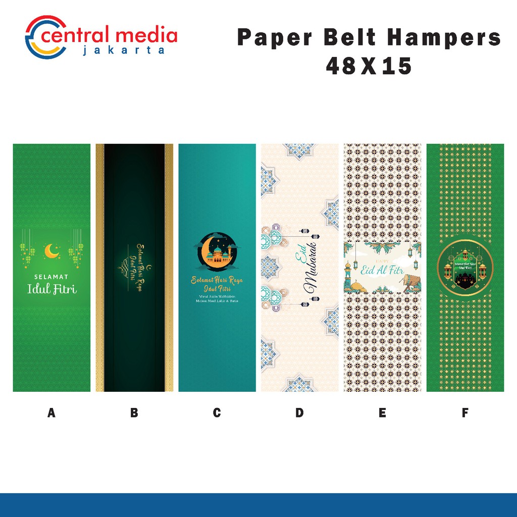 

Paper Belt Idul Fitri isi PCS ukuran 48X15 CM Label Kemasan Hampers Parcel Lebaran Ramadan