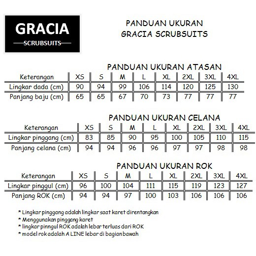 READY STOCK - GRACIA SCRUBSUITS CELANA SAJA - baju jaga malam / oka/ jamal / jaga malam dokter murah
