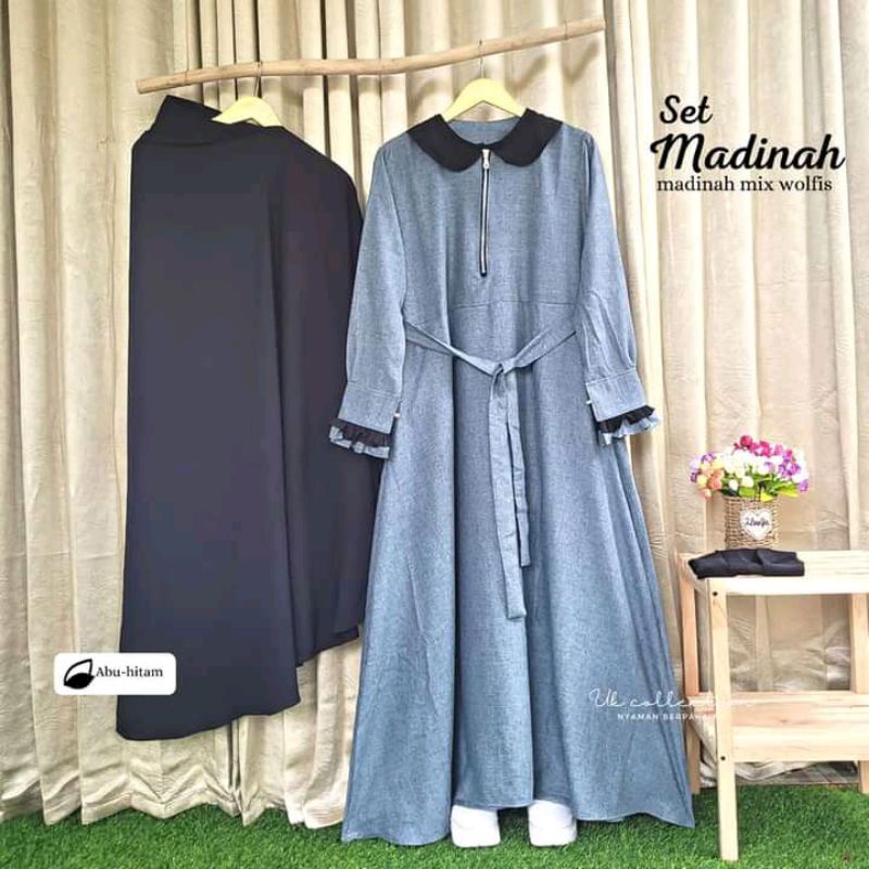 Set Madinah gamis syari free cadar