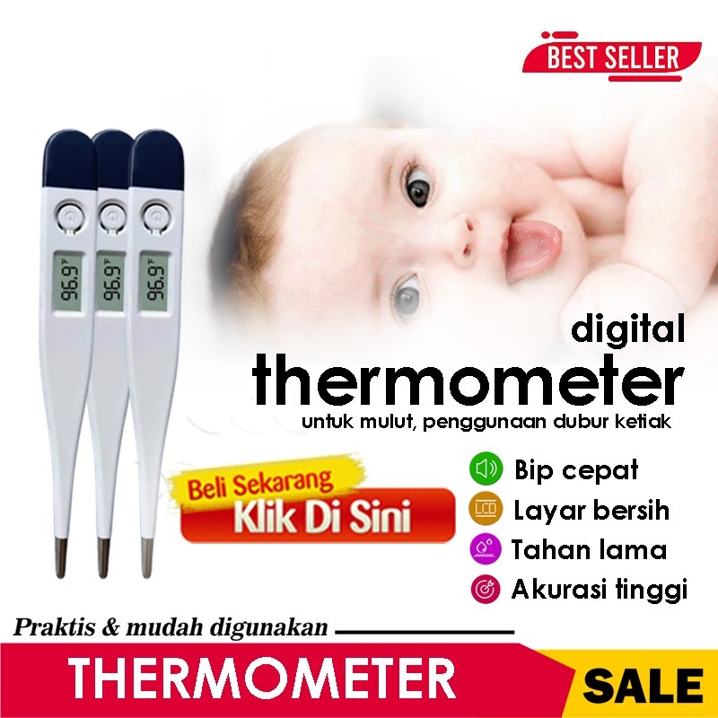 Hope Store - Thermometer Digital Alat Pengukur Suhu Badan Thermometer Mulu Ukur Ketiak Anus