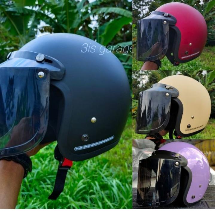 Bagus Dipakai.. HELM BOGO DEWASA WANITA RETRO CLASSIC