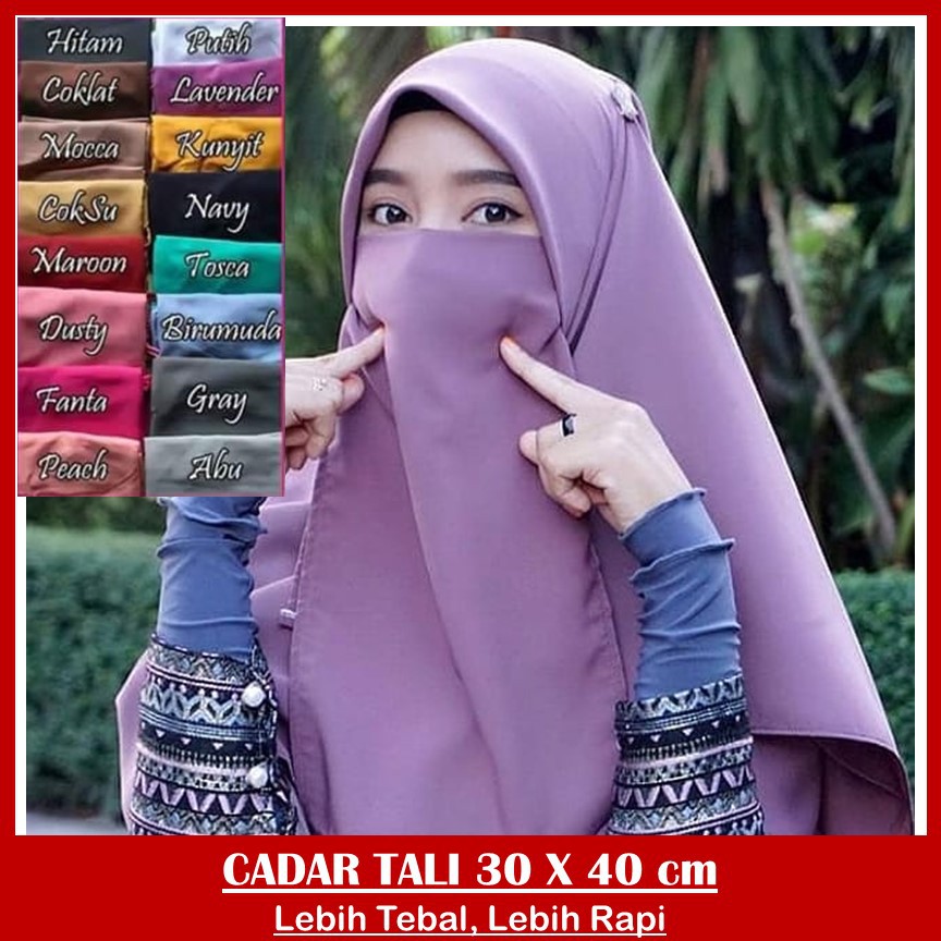 Cadar Tali 1 Layer Niqab Tali Satu Leyer 40x30cm Niqob Wolfis