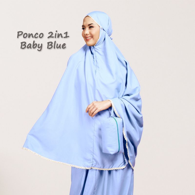 Mukena traveling 2 in 1 ponco katun mikro renda