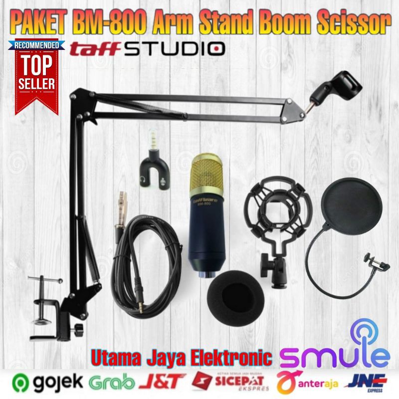 Paket Mic Condenser BM800 +Stand Suspension +Pop Filter Audio +Spliter