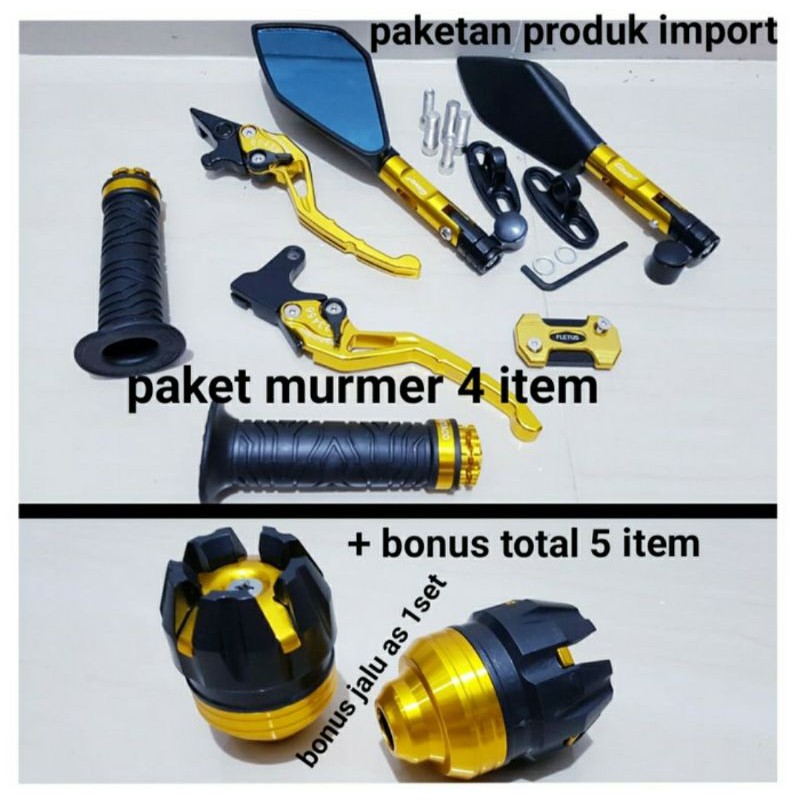 AKSESORIS-VARIASI KACA SPION-HANDLE REM PAKET 4 ITEM MOTOR BEAT KARBU-BEAT NEW DELUXE-BEAT ESP ISS-B