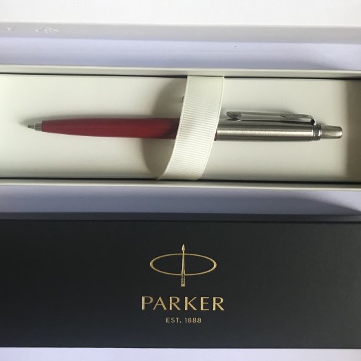 

Pulpen Parker Jotter Spc Ballpoint Merah Crome Trime ( Klip Silver )
