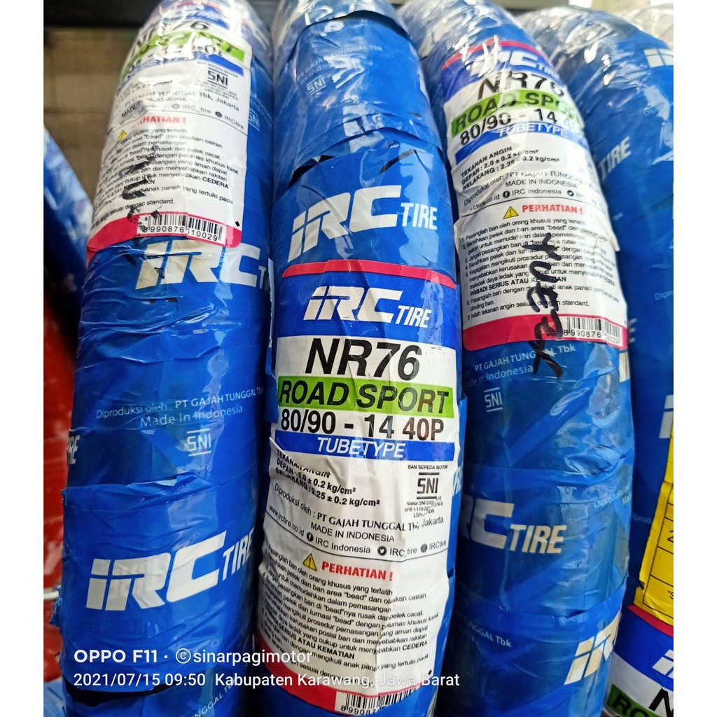 BAN IRC NR 76 - 80/90-14 TUBETYPE