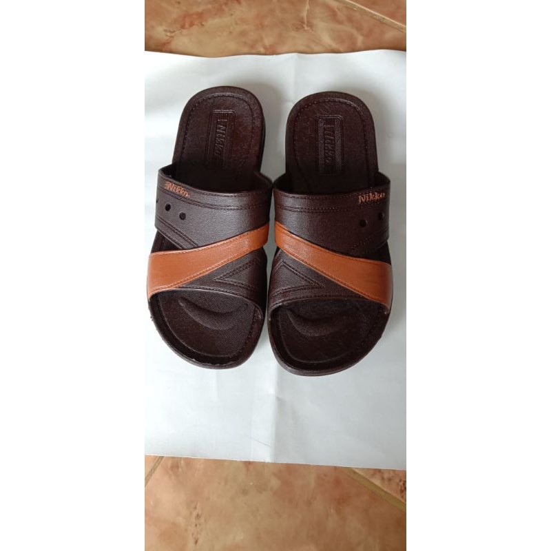 NIKKO sandal selop pria coklat