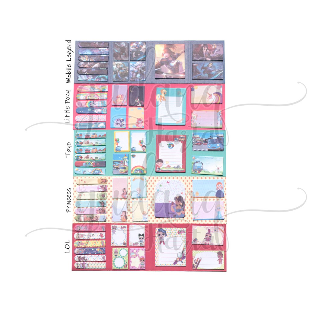 

Sticky Notes Princess Tayo Pony Frozen LOL Lucu Unik GC 301009