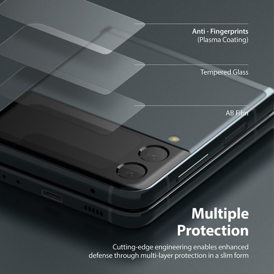 Tempered Glass Depan Galaxy Z Flip 3 Ringke ID Cover Display Protector