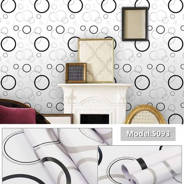 WALLPAPER DINDING MOTIF POLKADOT