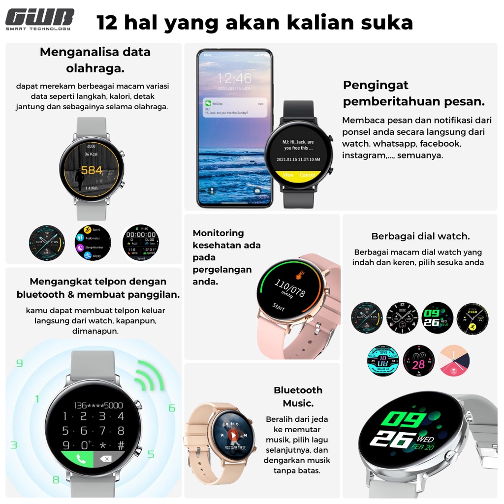 BERGARANSI✅ACTIVE LTE BISA TELEPONN  DARI JAM ( FOR IOS &amp; ANDROID) SMARTWATCHq