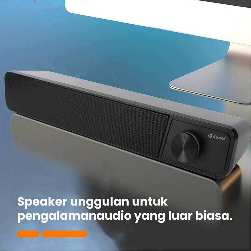 Speaker Gaming Komputer / Laptop Design Long Strip LED Kisonli i-560 Bass Speaker