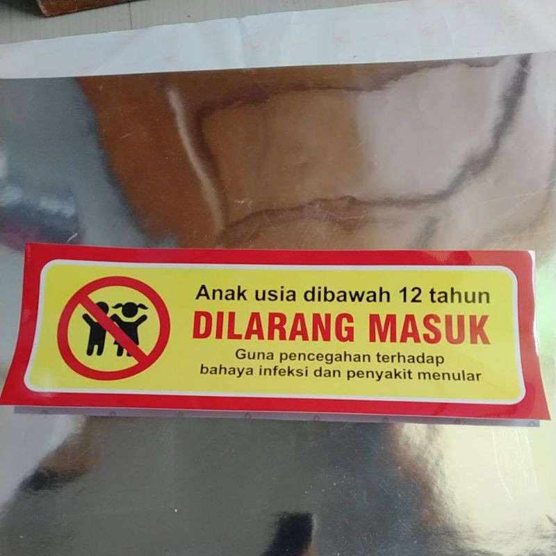 Stiker Anak Usia Dibawah 12thn Dilarang Masuk