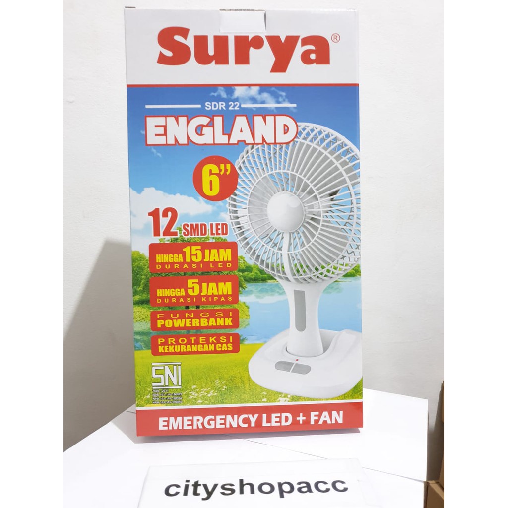 PROMO KIPAS ANGIN PORTABLE SURYA SDR 22 + LED NEW FC PROMO