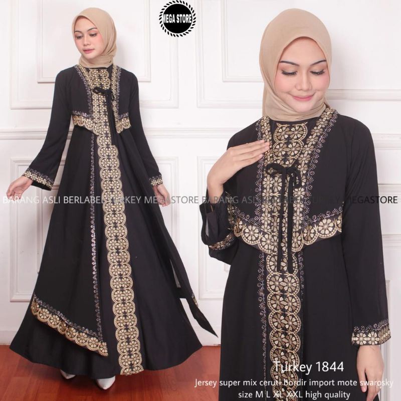 Gamis Abaya Turki 1844 Mega Store mat Jersey Super