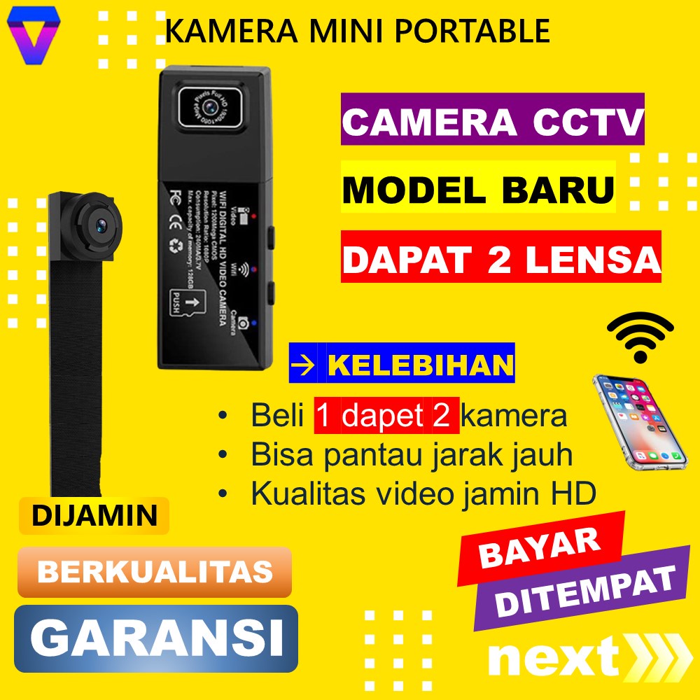 KAMERA PENGINTAI MINI WIFI TANPA KABEL CAMERA CCTV KECIL TERSEMBUNYI SPY CAM WIFI HIDDEN CAMERA JS148