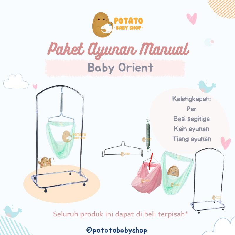 Paket Ayunan Bayi Orient - Tiang - Besi - Per - Kain Ayunan